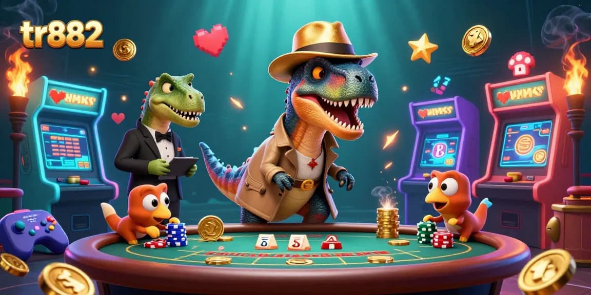 Engage with tr882's exciting blackjack scene featuring a velociraptor and stegosaurus characters.