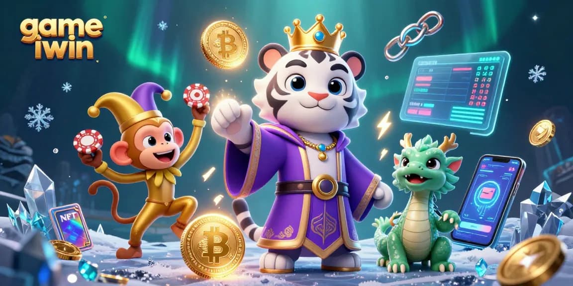 Engage with game iwin through vibrant characters and crypto themes in a dynamic casino scene.