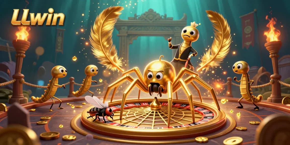 Engage in thrilling betting action at LLwin with a roulette wheel motif in this vibrant illustration.