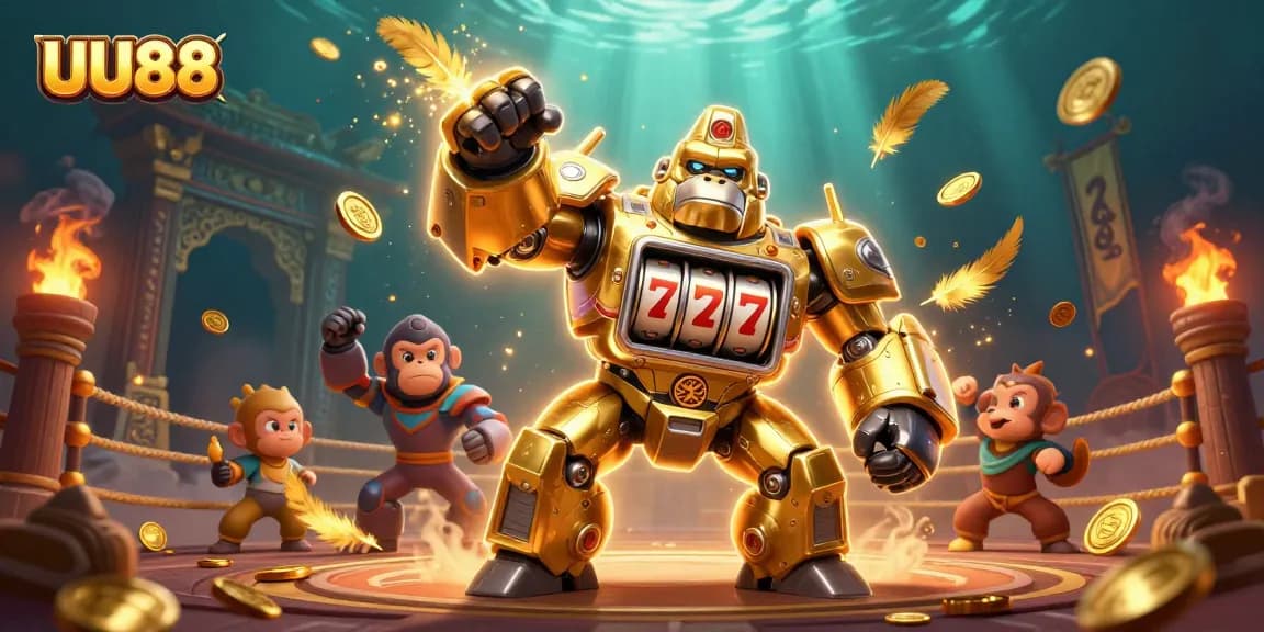 Enhance your gaming experience with UU88's vibrant 3D casino illustration featuring dynamic characters.