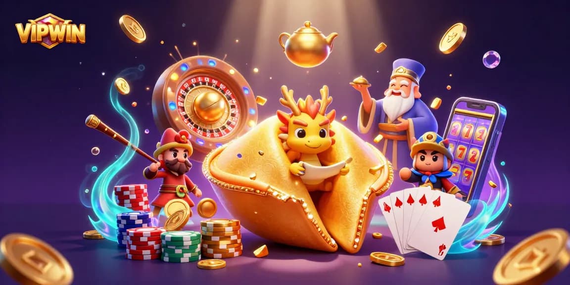 Experience thrilling moments at VIPWIN with a dynamic 3D casino adventure illustration.