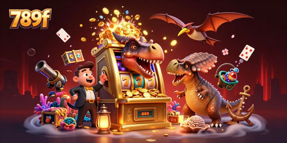 Experience thrilling gameplay as 789f’s pachycephalosaurus hits a jackpot, coins flying everywhere.