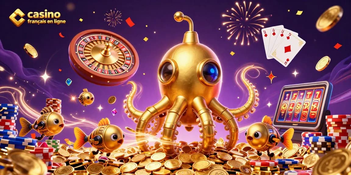 Profitez de l'expérience de jeu au casino francais en ligne avec des pièces d'or et une ambiance festive.