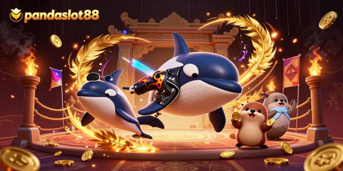 Permainan mengasyikkan di pandaslot88 dengan karakter kartun menyenangkan dan elemen slot menawan.