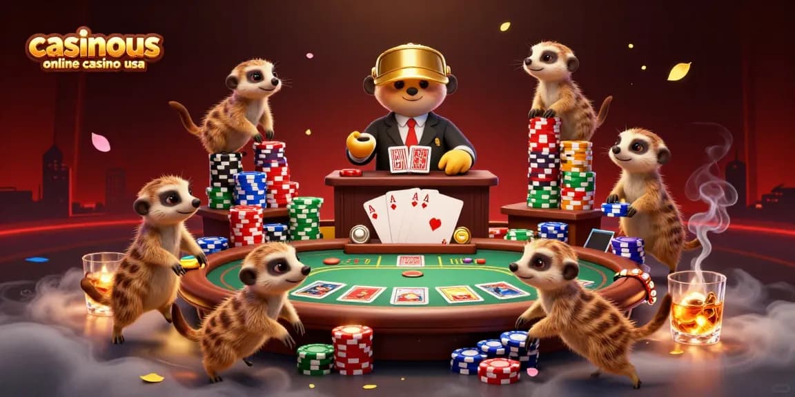 Experience the thrill of casinous online casino usa with dynamic meerkats in a vibrant casino scene.