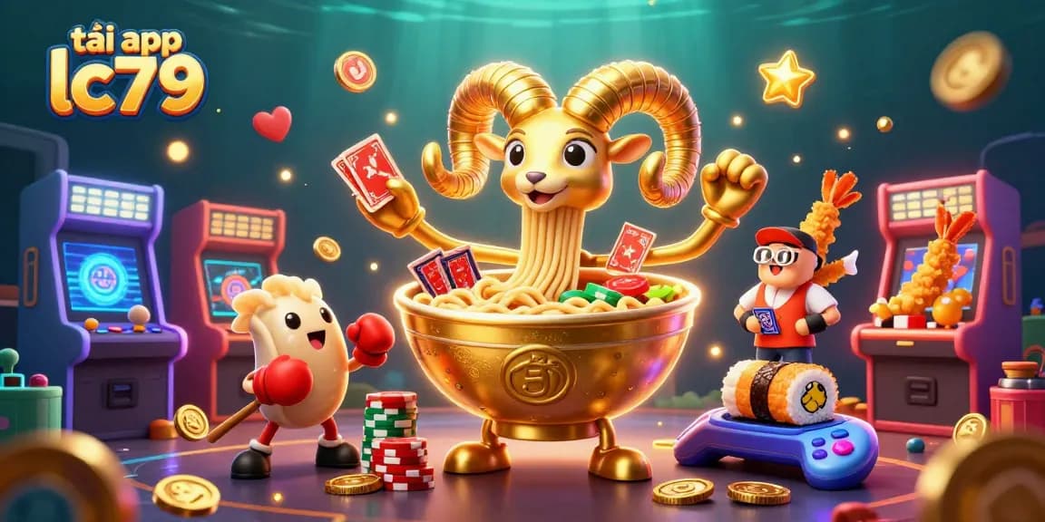 Chơi tại tải app lc79 với hình ảnh sống động của các nhân vật vui nhộn và máy game đầy màu sắc.