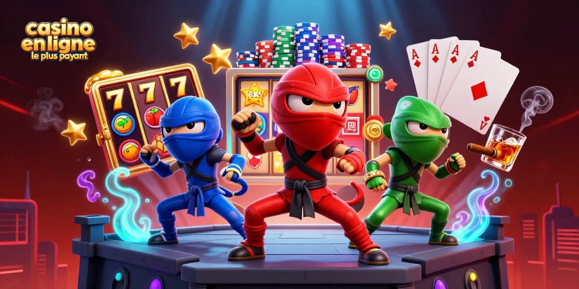 Vivez l'excitation du casino en ligne le plus payant avec des ninjas caméléons au sommet d'un casino.