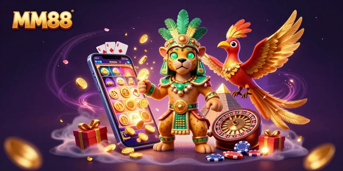 Experience thrilling MM88 gaming adventures with a mystical Mayan scene and dynamic slot elements.