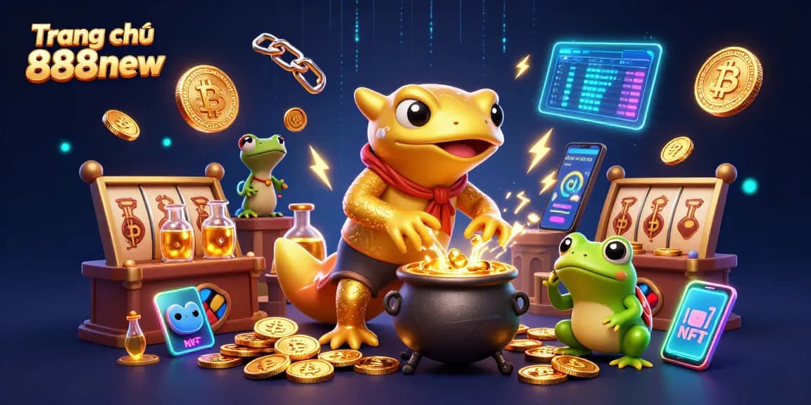 Engage with vibrant gambling action at Trang chủ 888new featuring golden alchemists and crypto elements