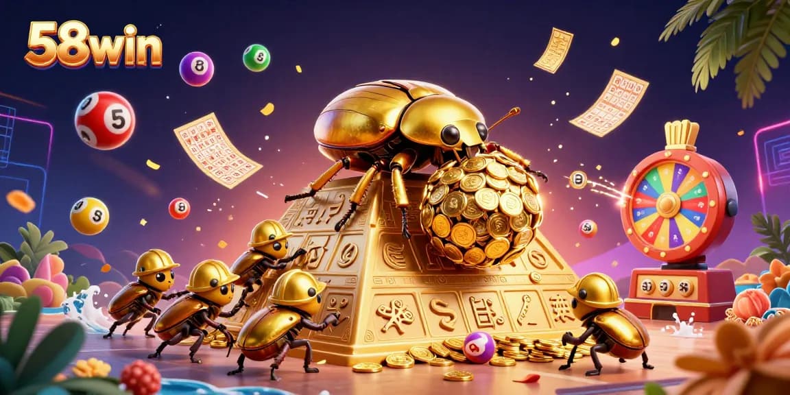 Experience the thrill of 58win with vibrant casino elements and dynamic lottery games.
