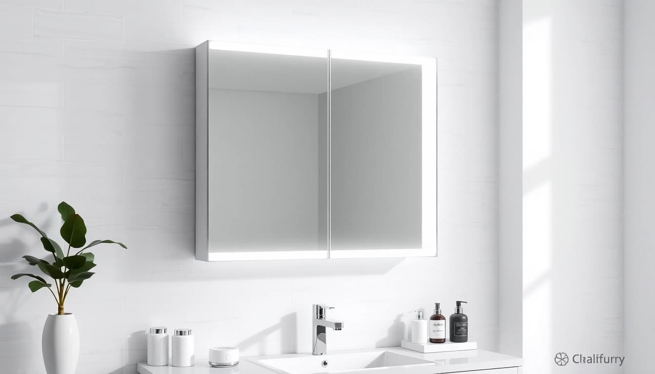 Spiegelschrank Bad mit Beleuchtung verwandelt das Badezimmer in einen modernen Raum mit eleganter Ästhetik.