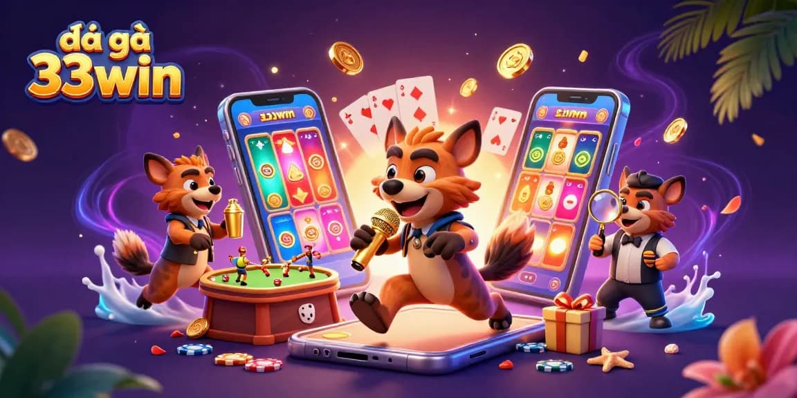 Experience the excitement of đá gà 33win with vibrant casino elements and dynamic characters.