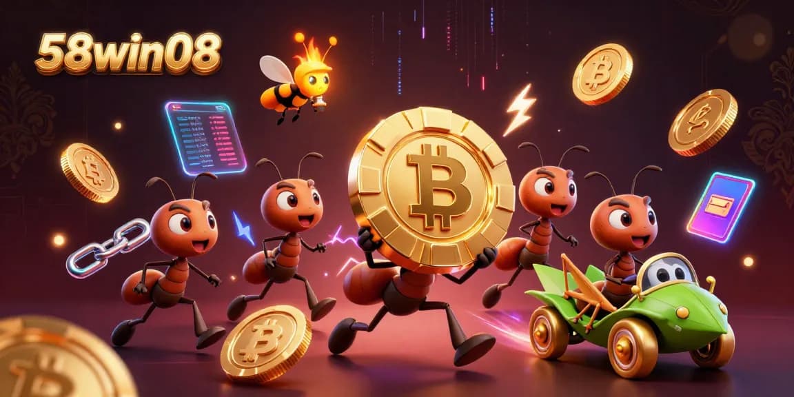 Experience the thrilling heist of 58win08's ant team, featuring dynamic casino elements.