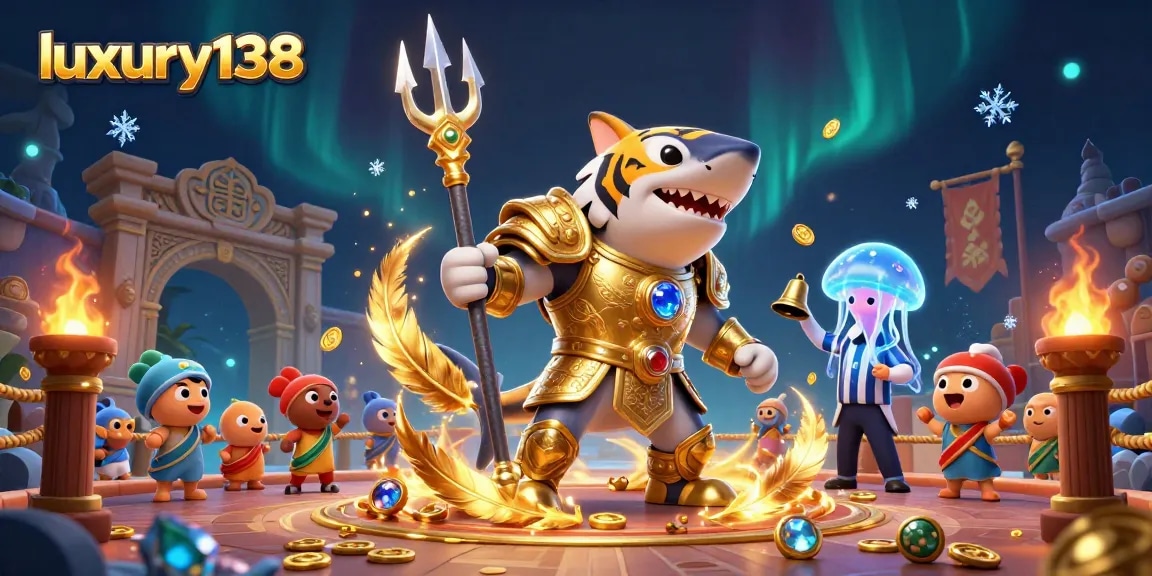 luxury138 memberikan pengalaman bermain kasino dengan ilustrasi macan hiu bertarung di arena bawah laut