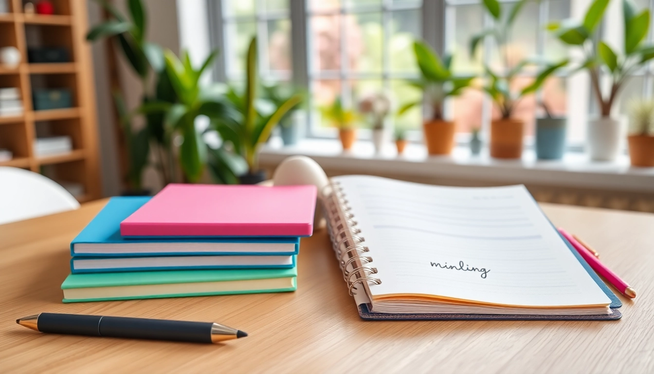 Stylus-Friendly Planners arranged on a desk with a stylus and handwritten notes.