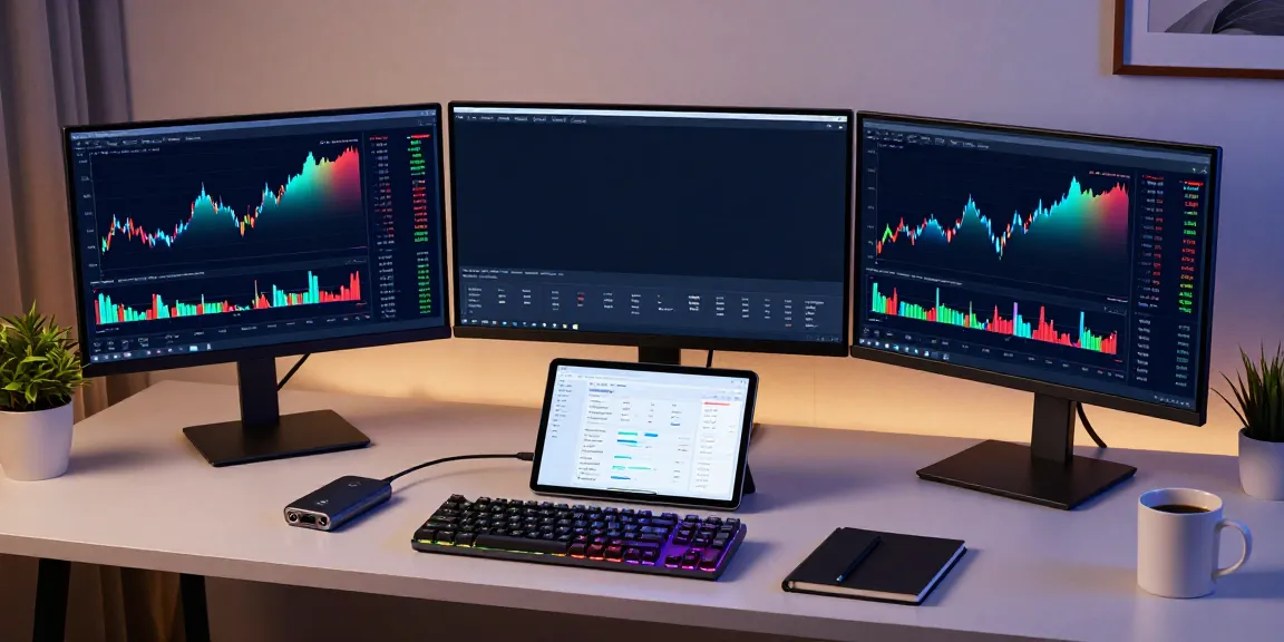 Real-time stock data API analysis in a professional crypto trading workspace with advanced tech.