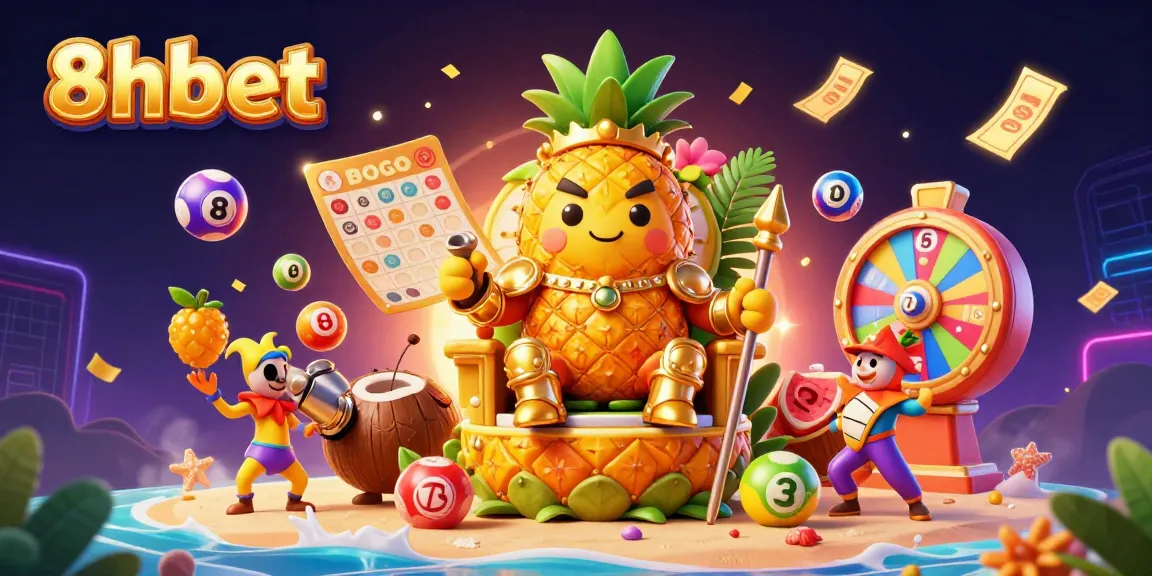 Experience exciting 8xbet gameplay with vibrant characters and animated casino elements in this dynamic illustration.
