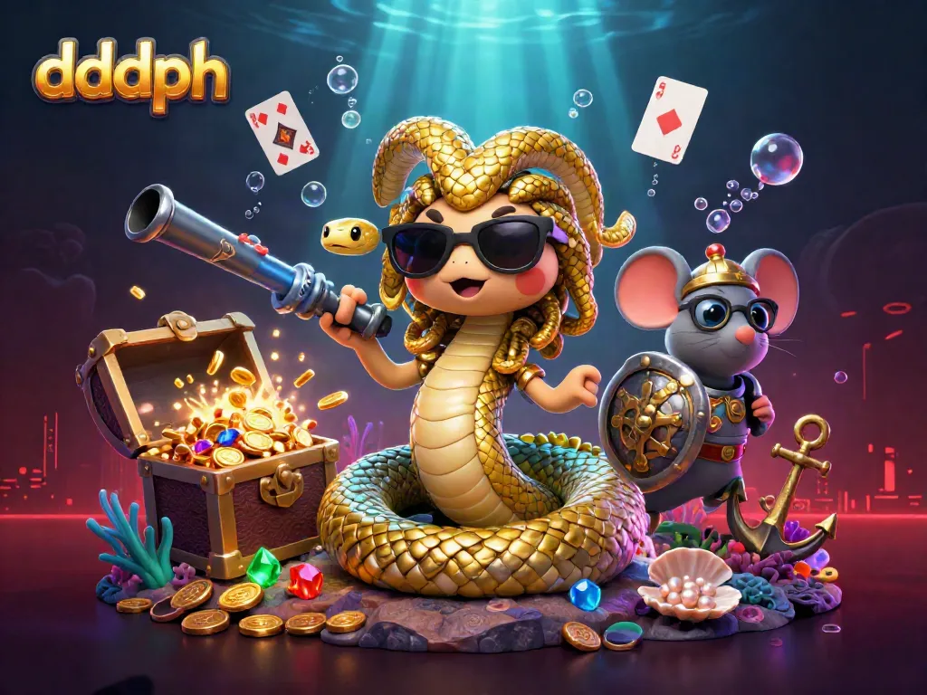 Play exciting games at dddph with fun characters and vibrant casino elements in a colorful 3D scene.