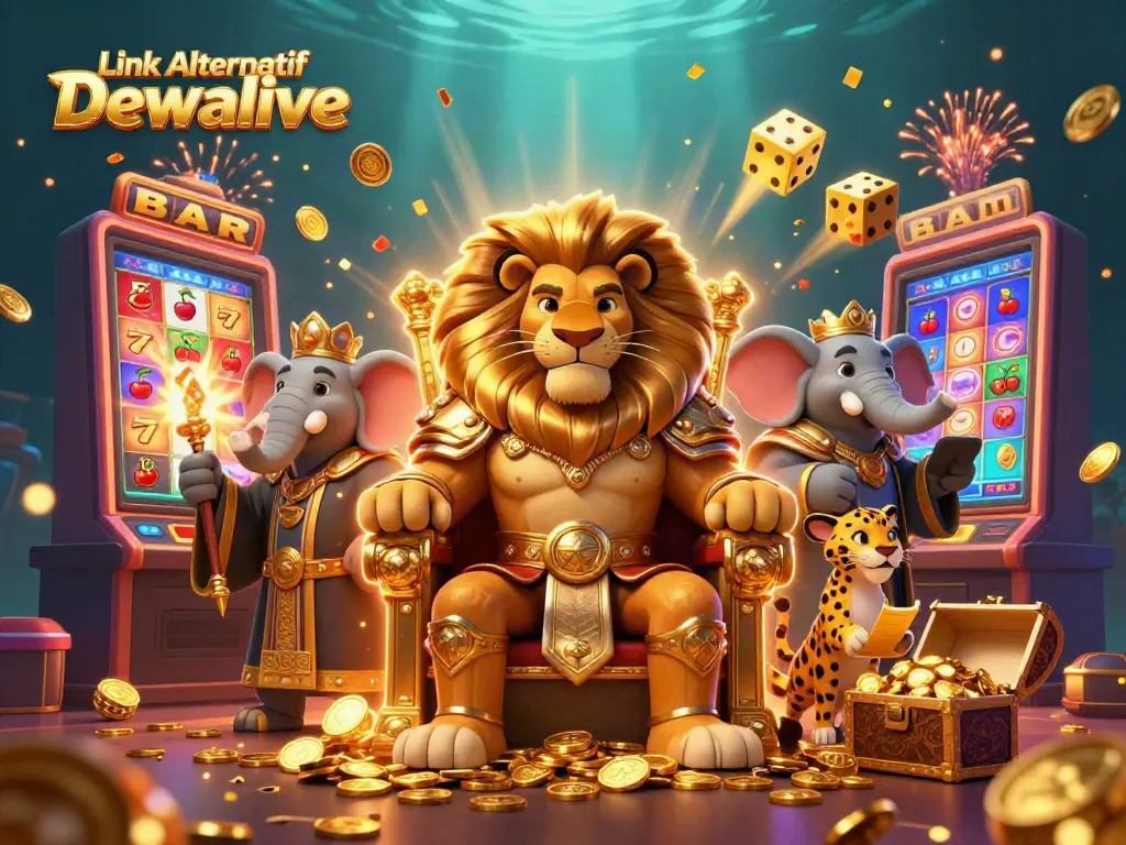 Experience the excitement of Link Alternatif Dewalive with animated casino characters and dynamic gaming elements.