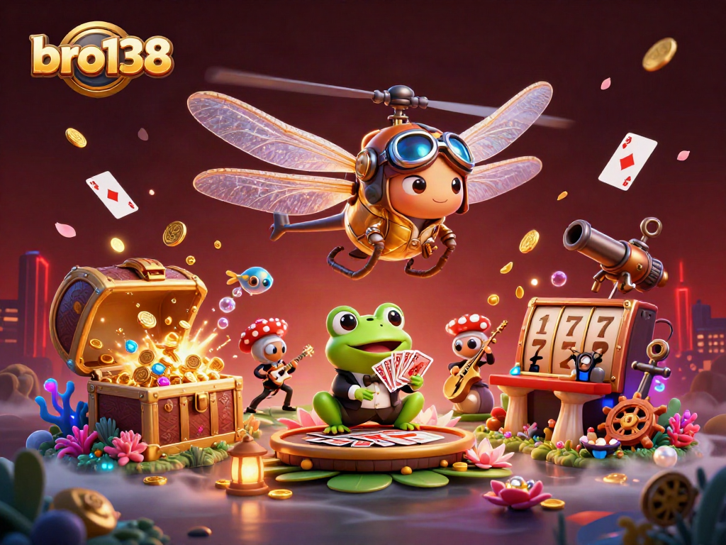 Engage in incredible gaming adventures with bro138's vibrant slot action scene featuring exciting characters.