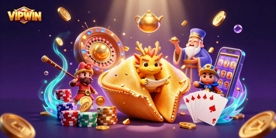 Experience thrilling moments at VIPWIN with a dynamic 3D casino adventure illustration.