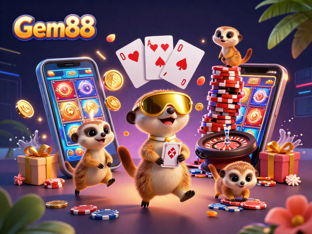 Win big at Gem88 with playful meerkats running an exciting casino adventure