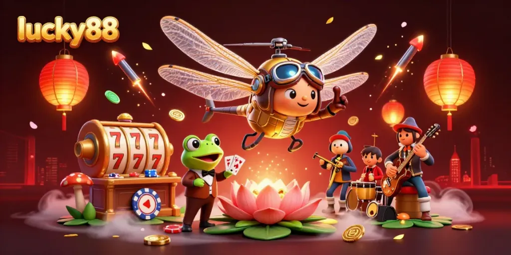 Engage in thrilling gameplay at lucky88 with vibrant characters and dynamic casino elements.