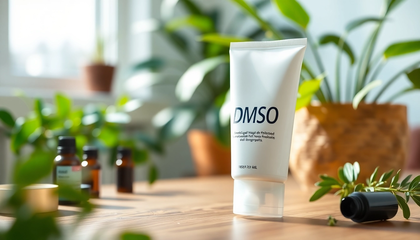 Applying dmso gel from a tube on a wooden table, highlighted by natural light.