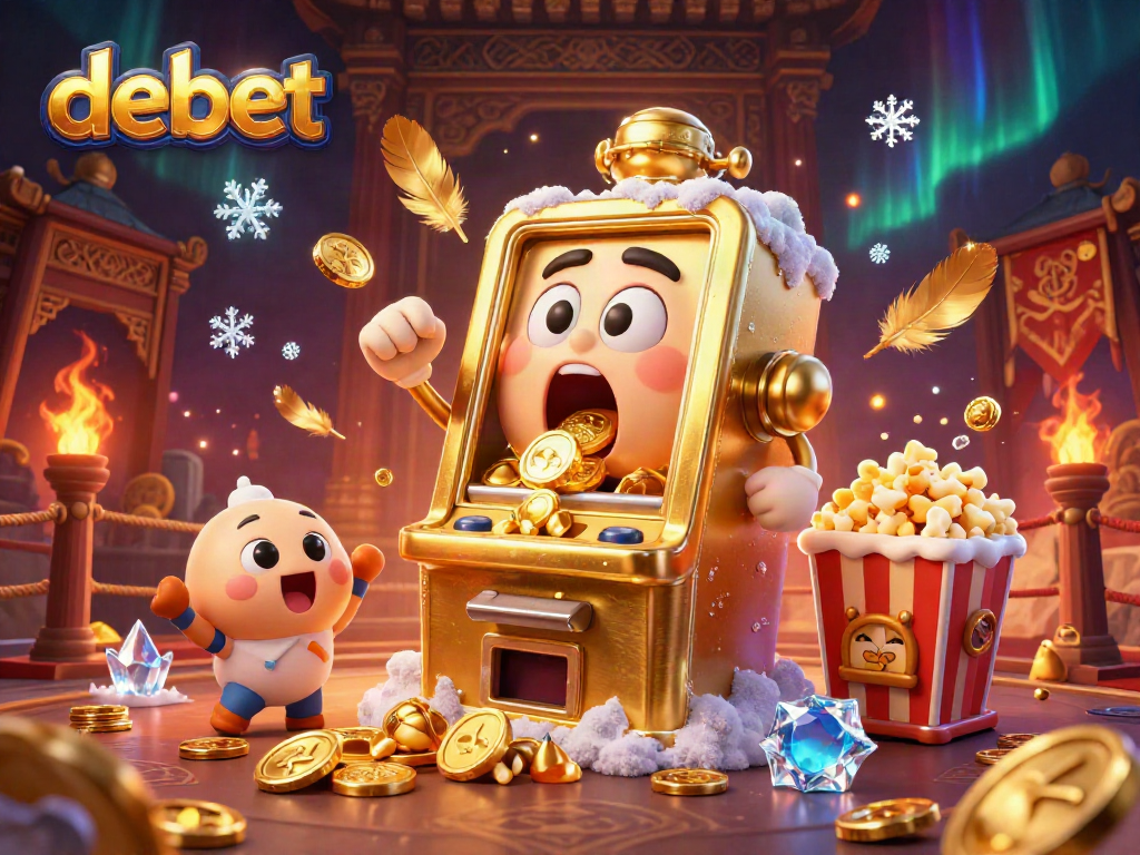 Experience exciting gameplay with debet's innovative 3D slot machines and golden coins pouring from wins.