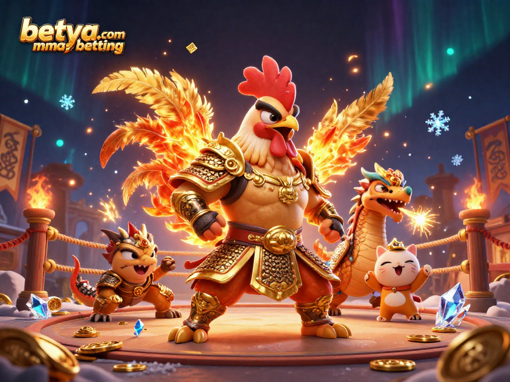 Experience betya.com mma betting with vibrant characters and dynamic atmosphere in this engaging illustration.