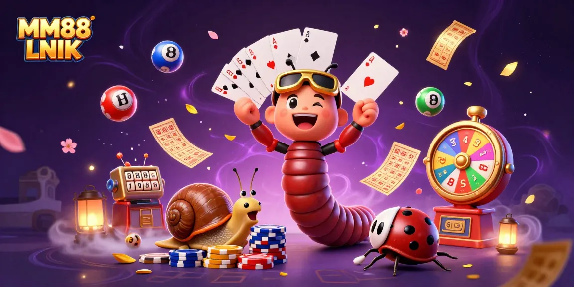 Experience the thrills of MM88 LNIK with a vibrant 3D casino illustration showcasing exciting gaming elements.