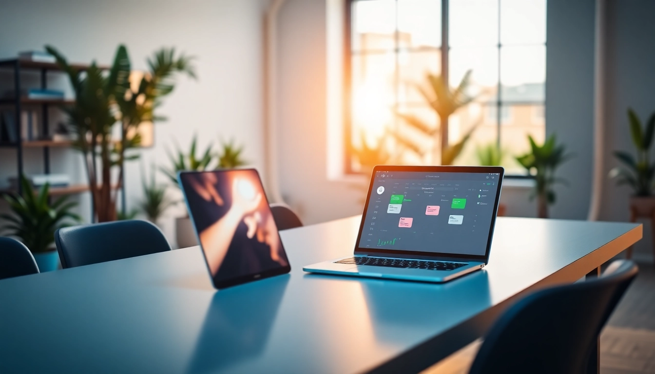 Organize Your Life With AI in a modern workspace featuring a laptop and plants.