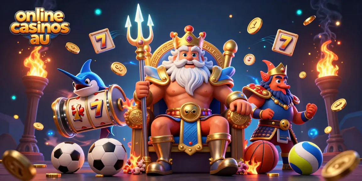 Experience the thrill of online casinos au with Neptune and samurai amidst dynamic gaming elements.