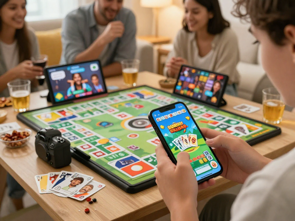 Engaging ramble rummy scene showcasing players enjoying mobile gameplay with vibrant graphics.