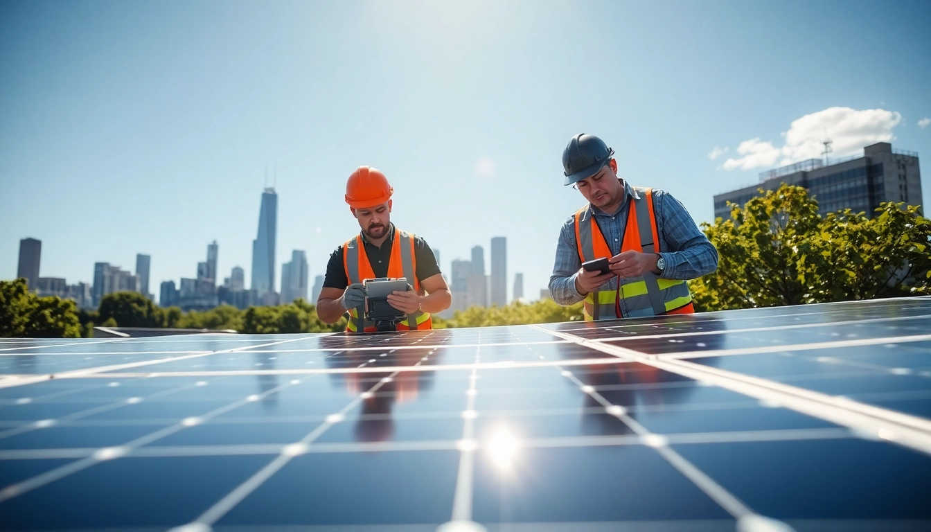 Team performing solar maintenance Jersey City NJ, ensuring optimal panel performance.