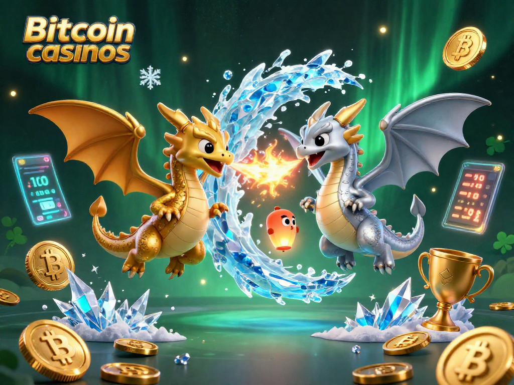 Jouez sur les casinos Bitcoin et remportez des gains avec des dragons mythiques et des éléments de jeu.